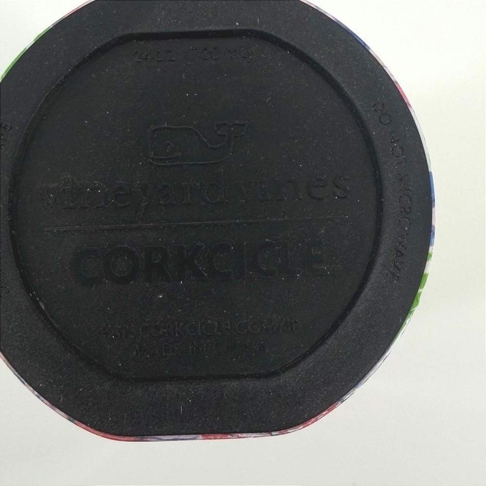 Vineyard Vines x Corkcicle 24oz Insulated Tumbler Tropical Floral Blue Pink - Picture 6 of 8
